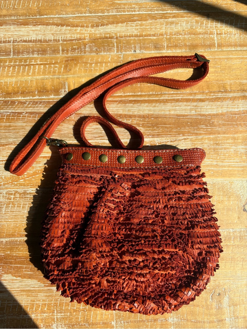 Majo micro fringe crossbody bucket bag